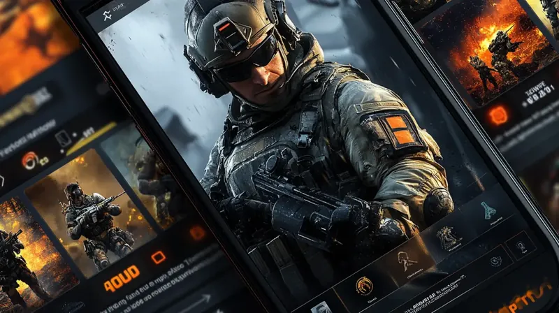 A detailed view of the Kingtaka mobile military game interface, showing a soldier in full tactical gear, player profiles, and navigation icons for an immersive gaming experience.